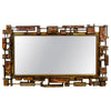 Mid Century Modernist Syroco Brutalist Mirror w/ Shelf