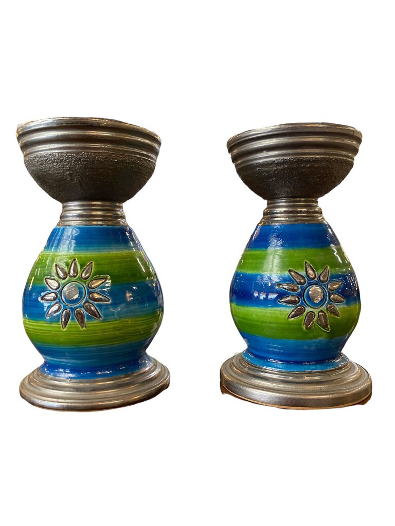 Bitossi Netter Pair of Italian Ceramic Candle Holders (Set of 2)