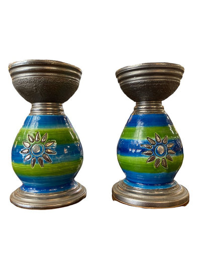 Bitossi Netter Pair of Italian Ceramic Candle Holders (Set of 2)