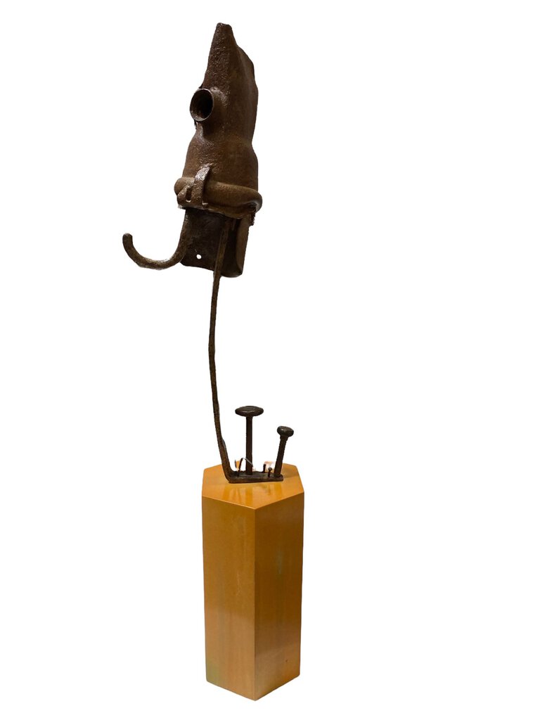 Abstract Metal Art on Wood