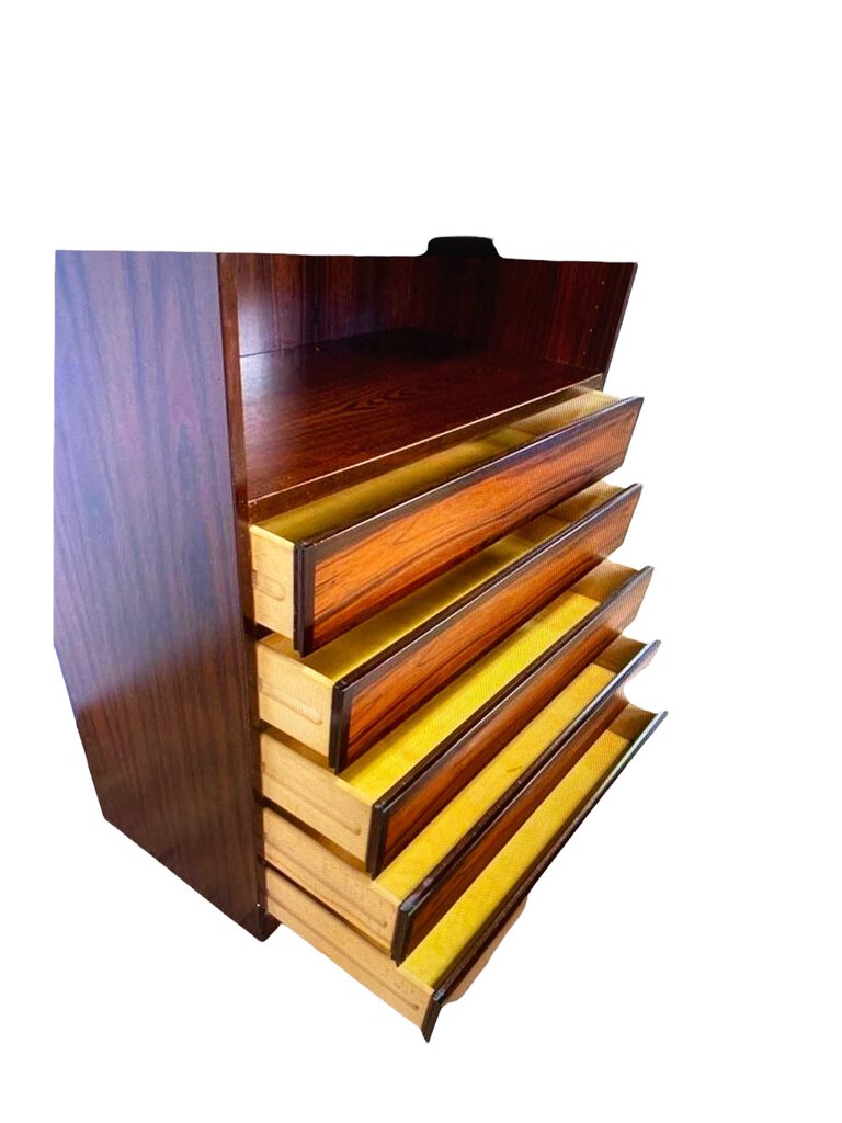 Mid Century Scan-Flex Danish Rosewood Bookshelf 5 Drawers