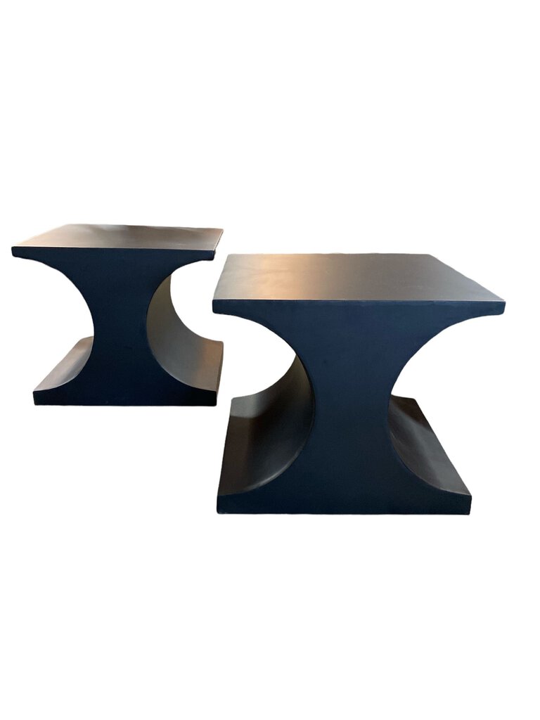 Metal Pedestal Black Side Table