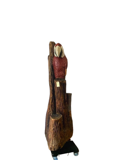 Eusebio B. Dalay 6ft Parrot on Tree Statue, Signed & Numbered