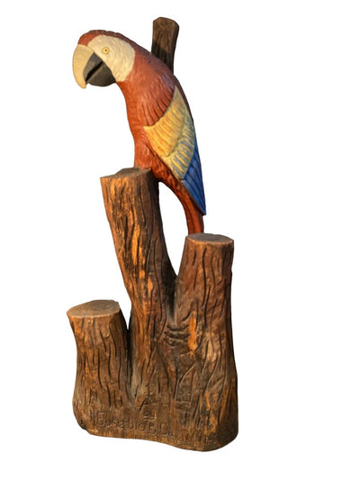Eusebio B. Dalay 6ft Parrot on Tree Statue, Signed & Numbered