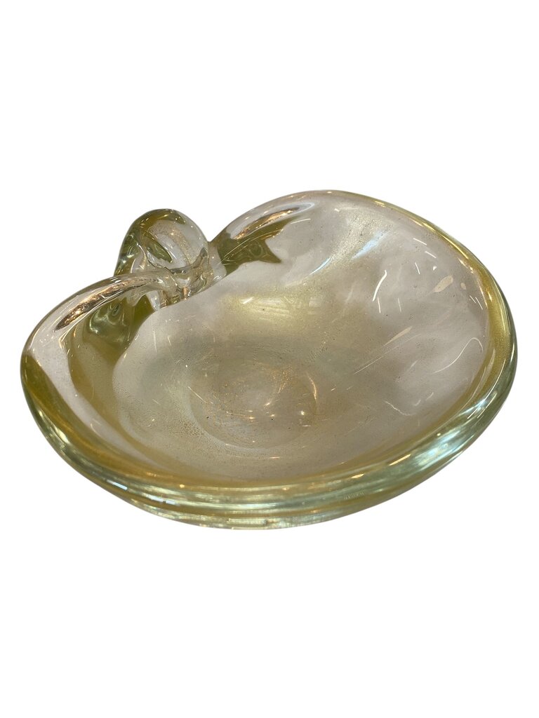 Murano Mid Century Bowl Gold Fleck Snail