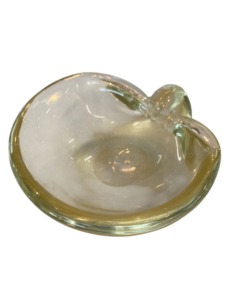 Murano Mid Century Bowl Gold Fleck Snail