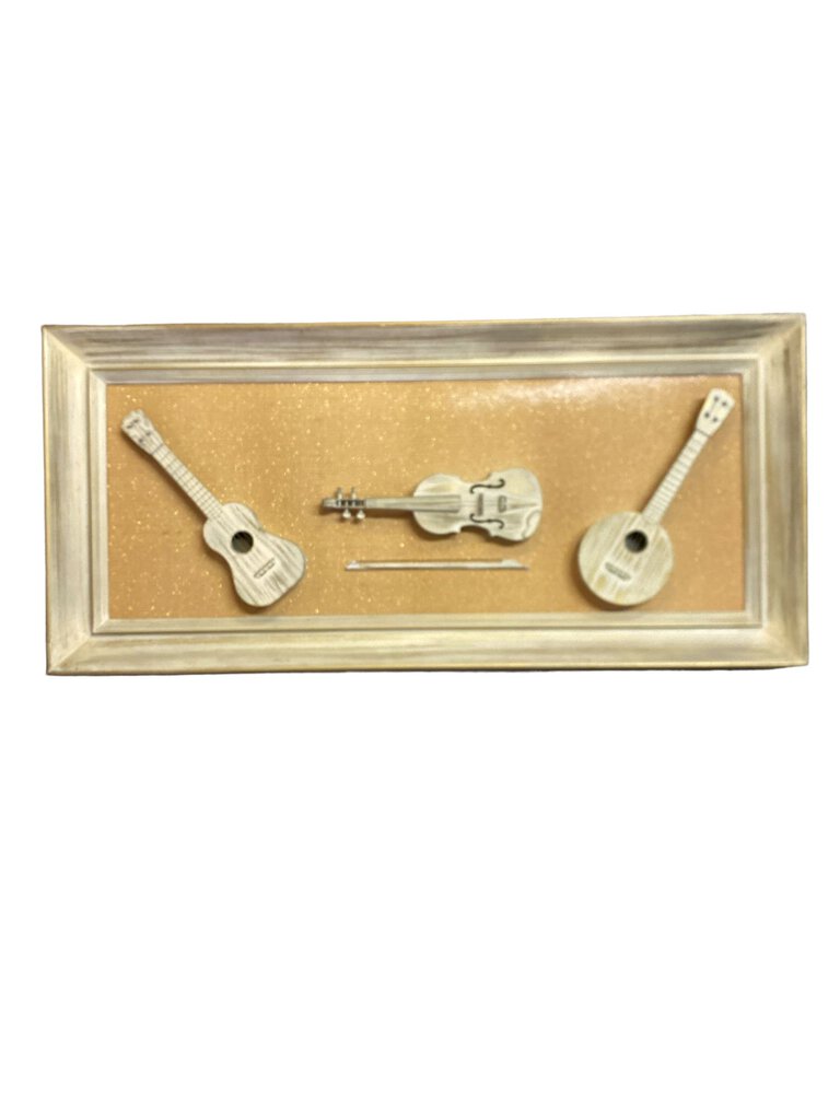 Vintage Framed Guitar, Banjo, & Fiddle