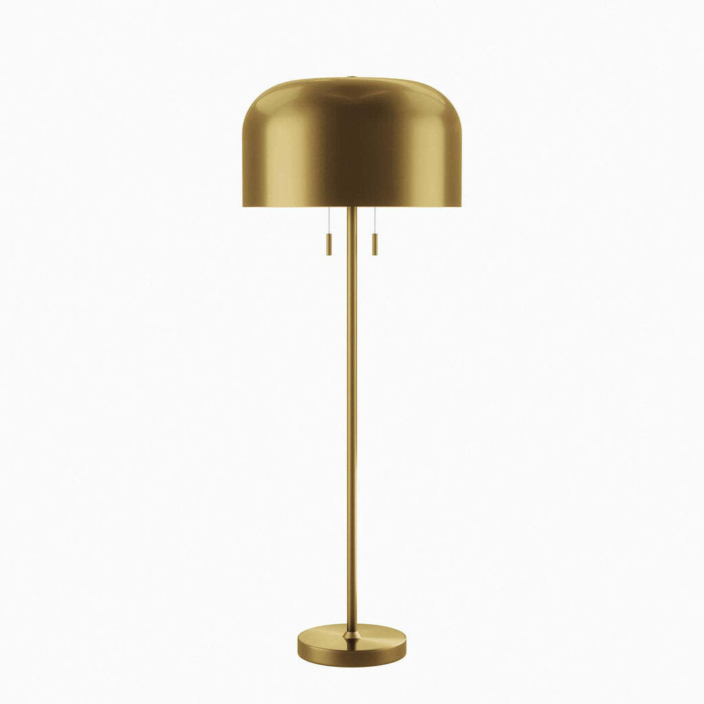Dom Floor Lamp in Satin Brass - 56"Hx17.5"Dx17.5"W