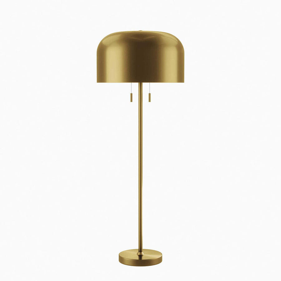 Dom Floor Lamp in Satin Brass - 56"Hx17.5"Dx17.5"W