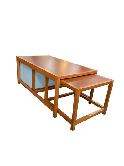 Mid Century Caligaris Italy Coffee Table w/Nested End & Storage Box