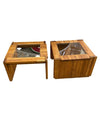 Pair of Modern Glass Insert Side Tables (Set of 2)