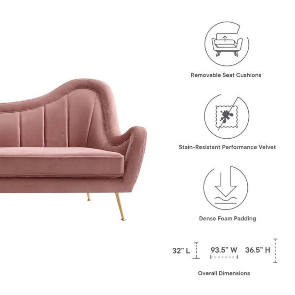 Tracy Channel Tufted Performance Velvet Sofa