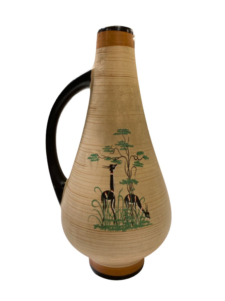 Vintage West German Pottery Vase w/Handle AFRA HUHR 1341 27