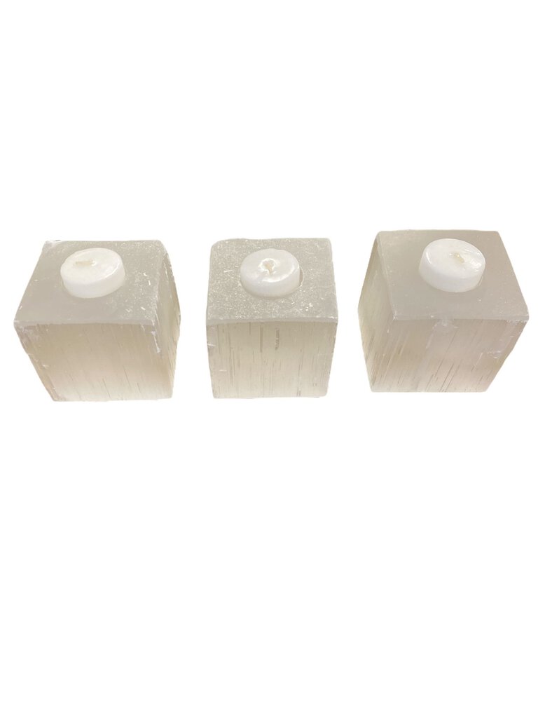 Selenite (peace, mental clarity and calm) Trio of Votive Candles (Set of 3)