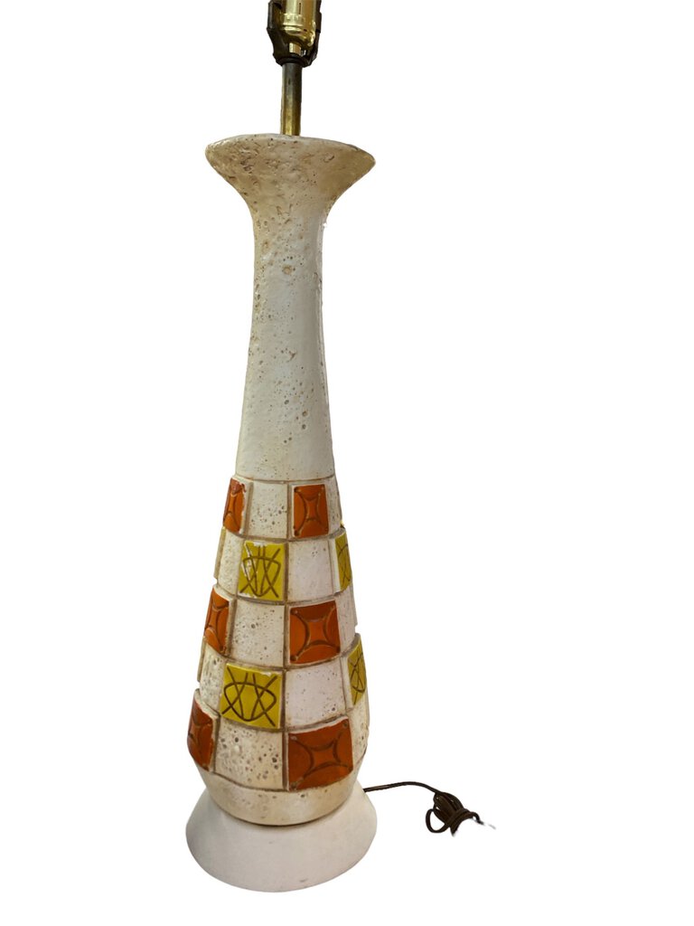 Pair Mid Century Art Modern Elongated Atomic Vase Lamps (Set of 2) - 38"Hx17.25"Dx17.25"W x2