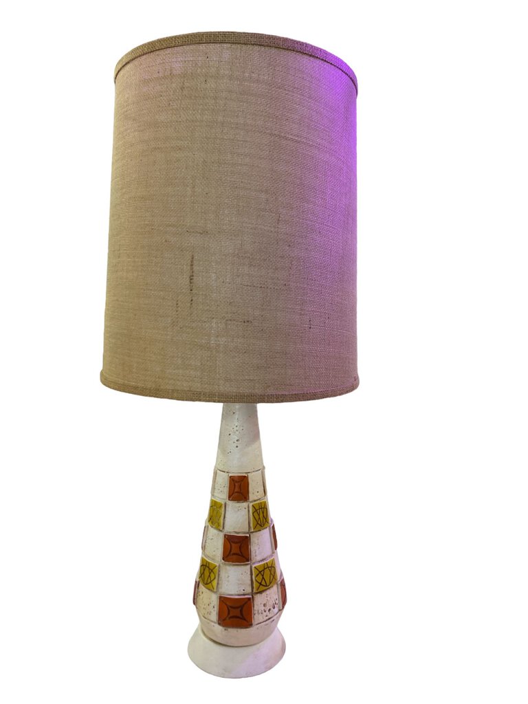 Pair Mid Century Art Modern Elongated Atomic Vase Lamps (Set of 2) - 38"Hx17.25"Dx17.25"W x2