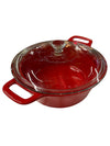 Dash of That 2.5qt Red Stoneware Casserole Dish with Glass Lid
