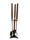 Mid Century Seymur Walnut Fireplace Tools