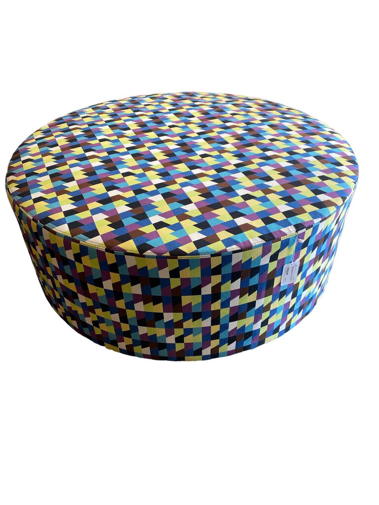 Multicolor Patterned Pouf Ottoman