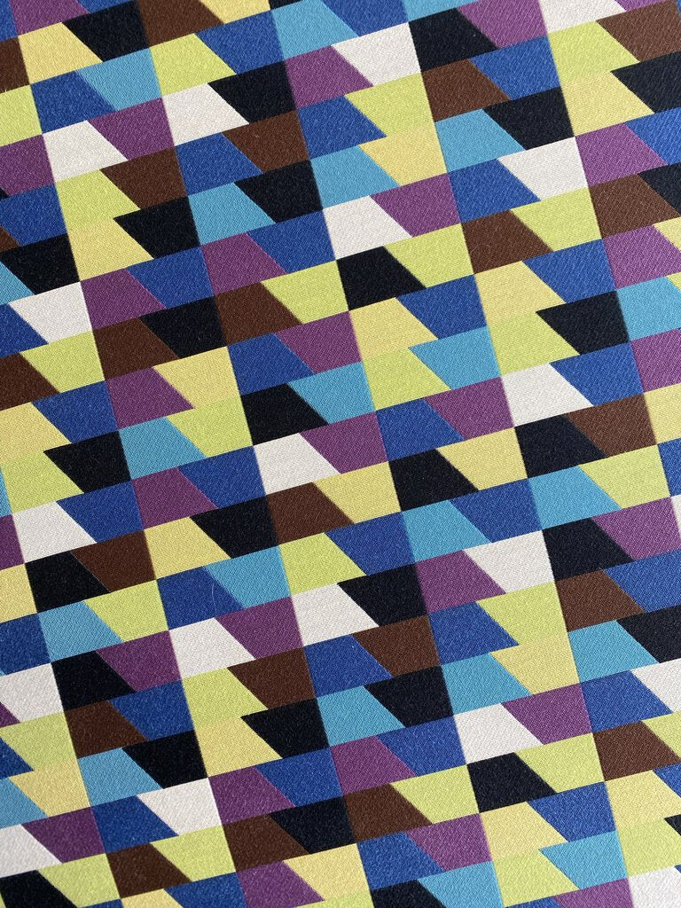 Multicolor Patterned Pouf Ottoman