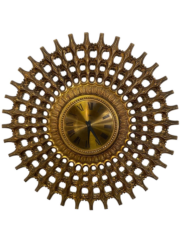 Vintage Hollywood Regency Elgin Clock