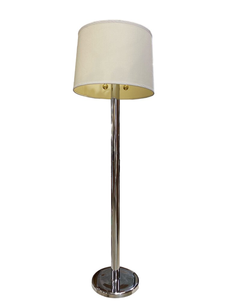 Vintage Chrome Floor Lamp - 55"Hx19"Dx19"W