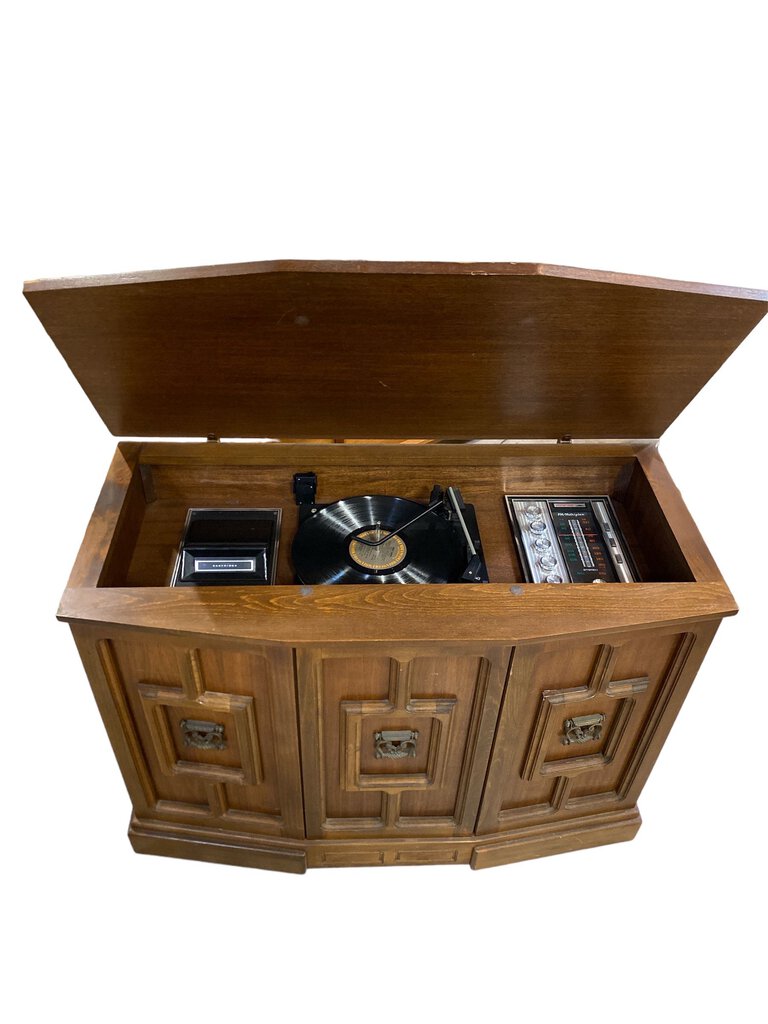 Vintage Stereo Cabinet W/8 Track, Receiver ETC