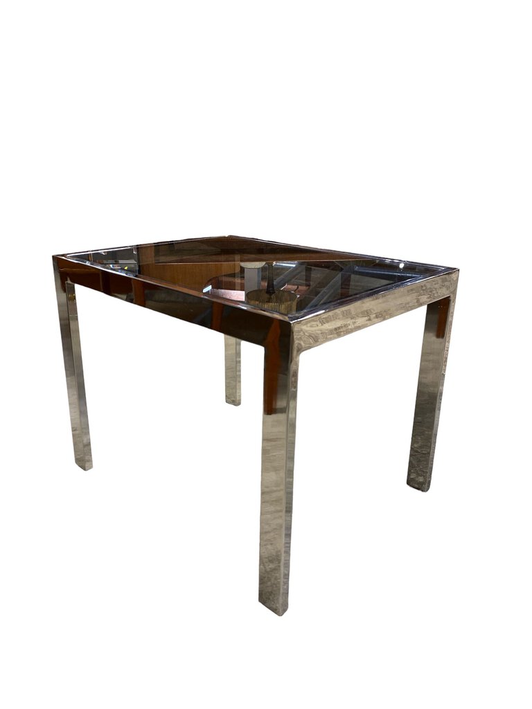 Mid Century Chrome & Glass Side Table
