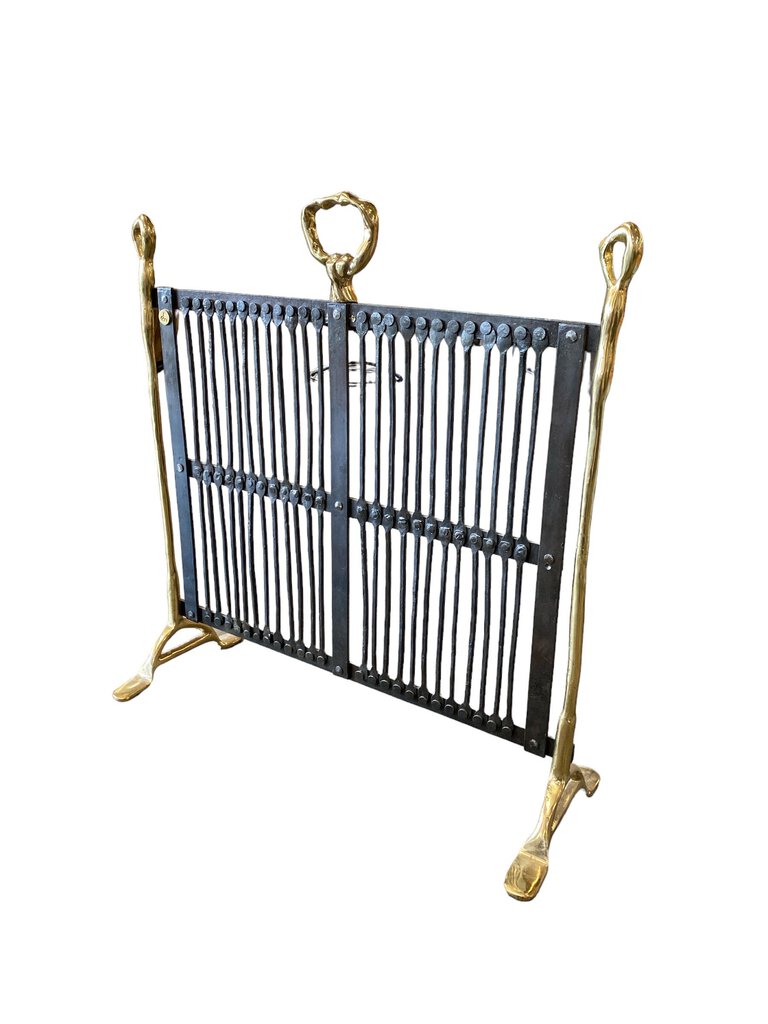 David Marshall Hand Forged Bronze and Iron Fireplace Screen