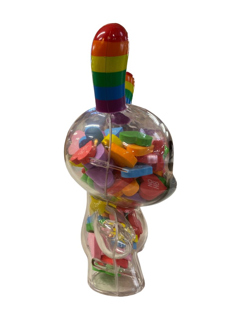 ALL <3 NOH8 8" Rainbow Clear Shell Dunny Filled with Hearts