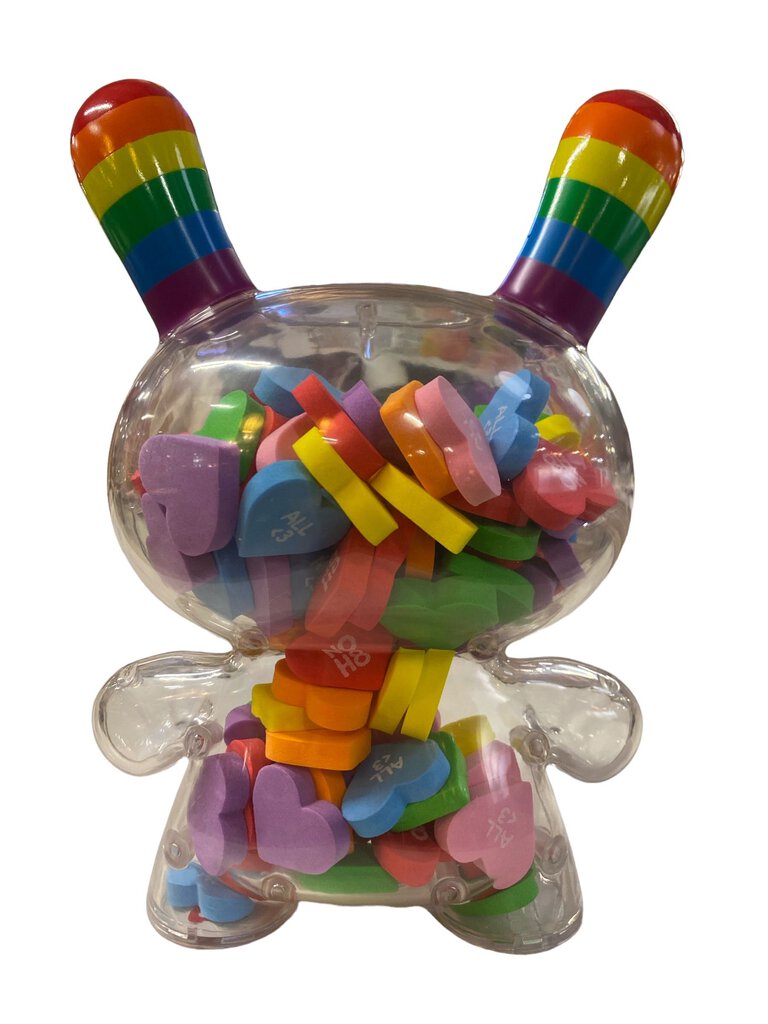ALL <3 NOH8 8" Rainbow Clear Shell Dunny Filled with Hearts