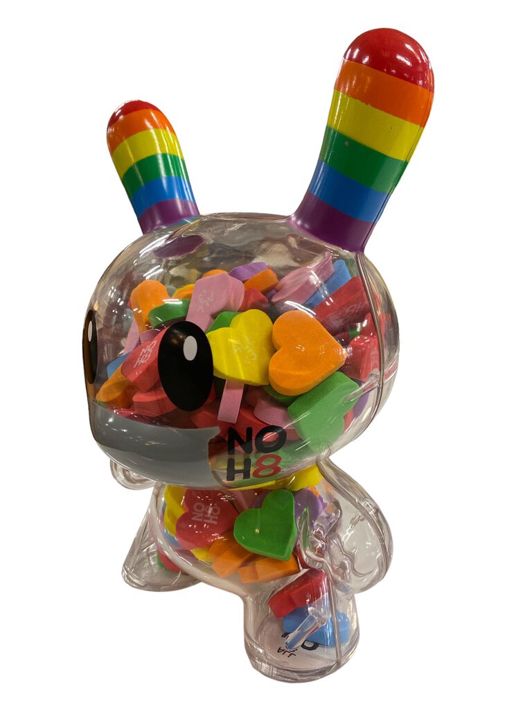 ALL <3 NOH8 8" Rainbow Clear Shell Dunny Filled with Hearts