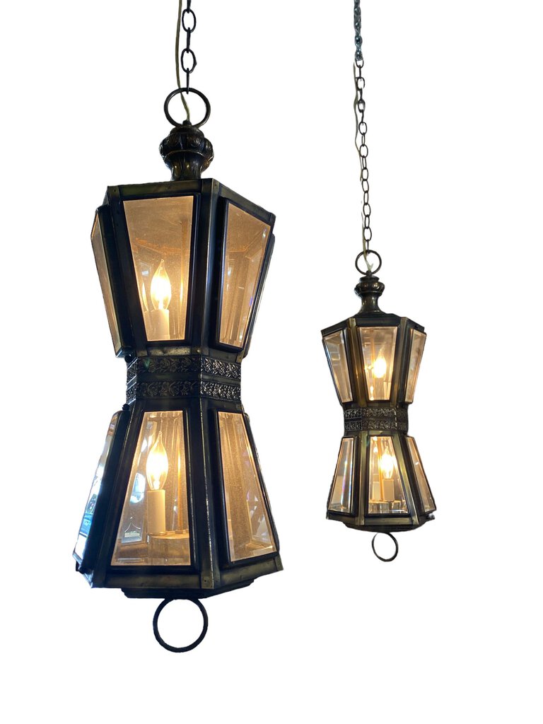Pair of Vintage Hollywood Regency Outdoor Lanterns (Set of 2)