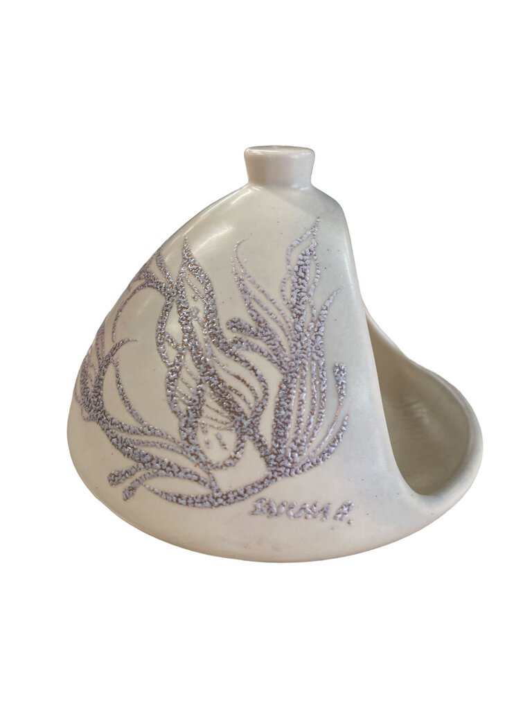 Sascha Brastoff White Grey Compote Ashtray