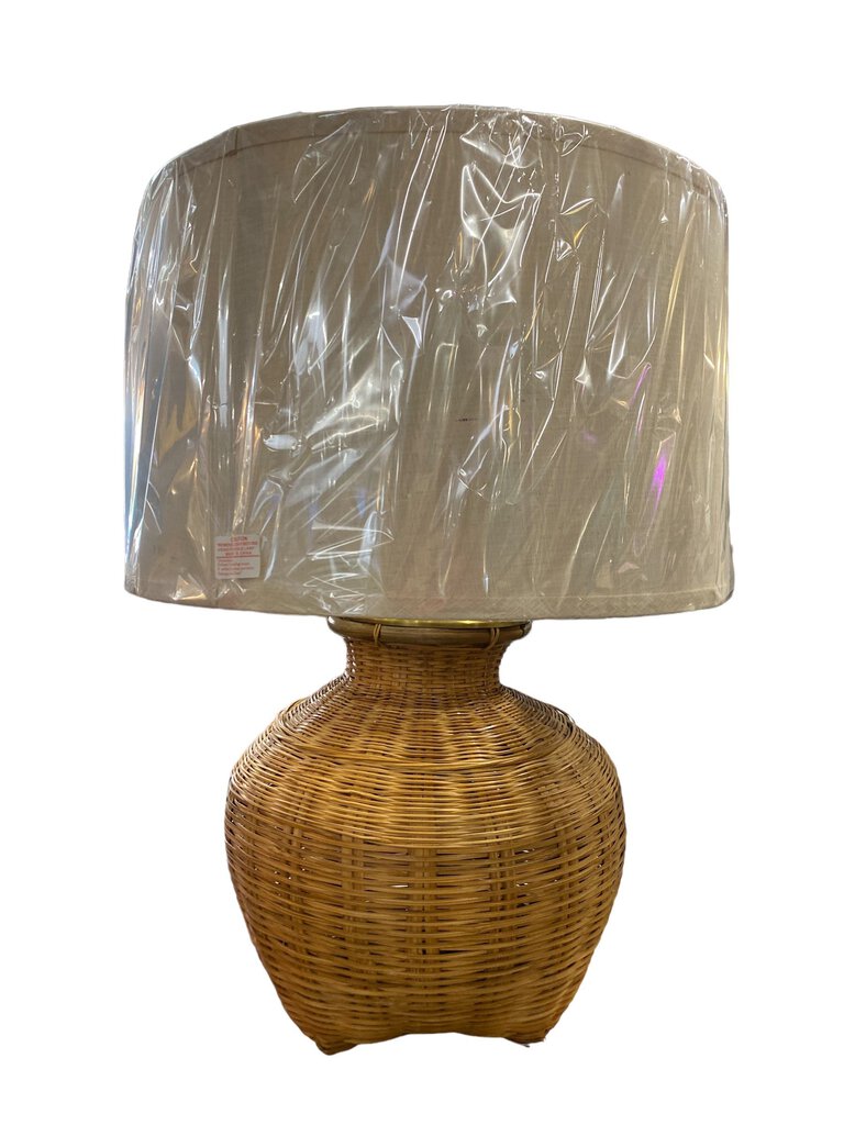 Mid century Rattan Tiki Lamp