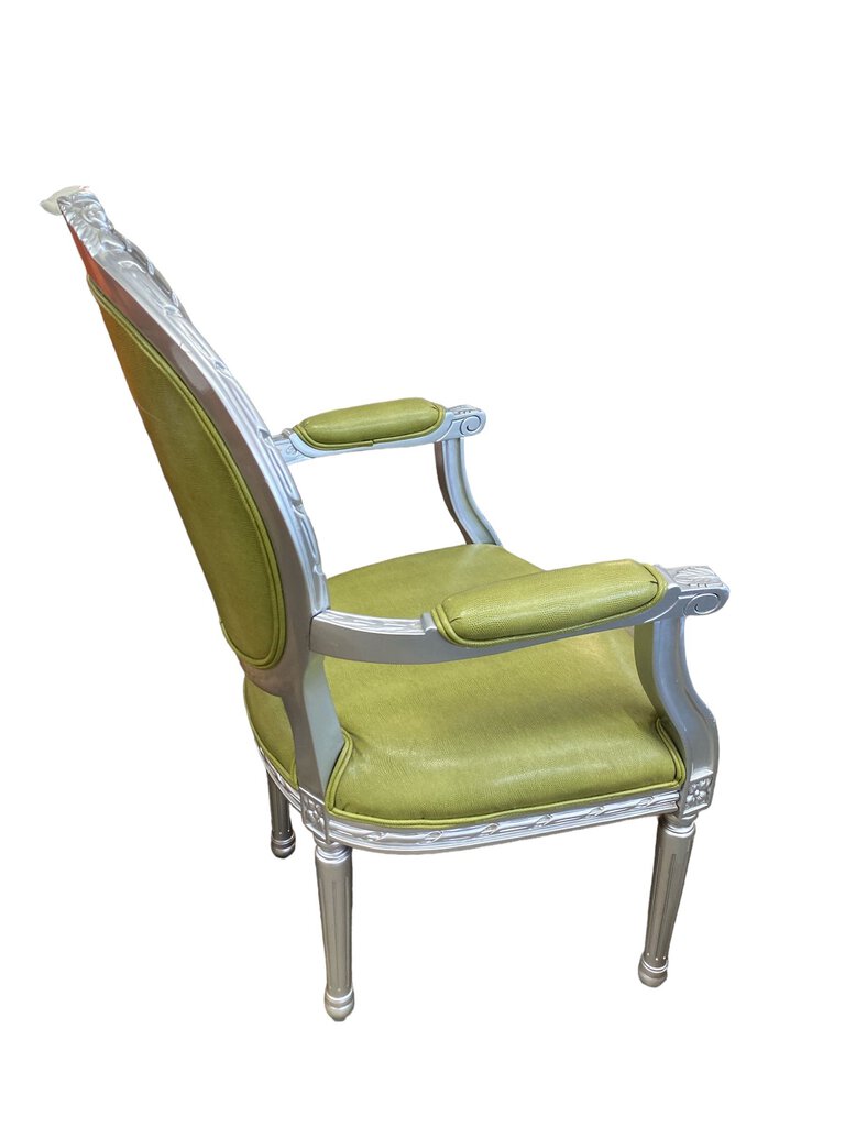 Baroque Armchair in Silver/Green