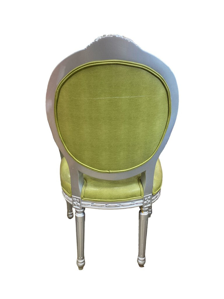 Baroque Armchair in Silver/Green