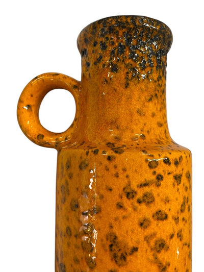 Mid Century Scheurich 11" Orange Fat Lava Vase 401/28