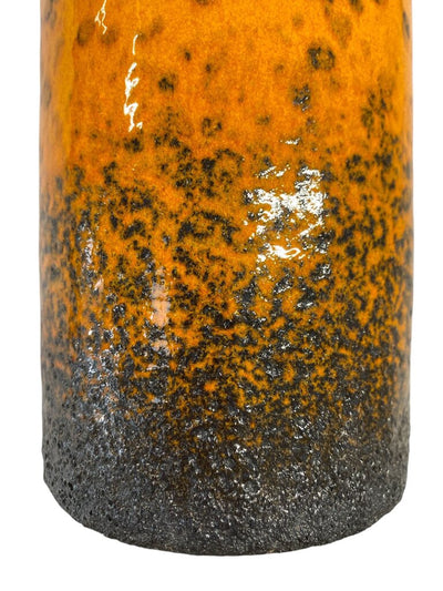 Mid Century Scheurich 11" Orange Fat Lava Vase 401/28