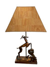 Monumental Pair of Yasha Heifetz Mid Century "Deer and Doe" Sculptural Copper Lamps (Set of 2)