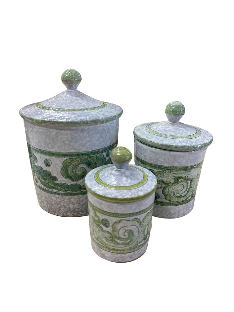 Mid Century Italian Trio of Ceramic Canisters (Set of 3)