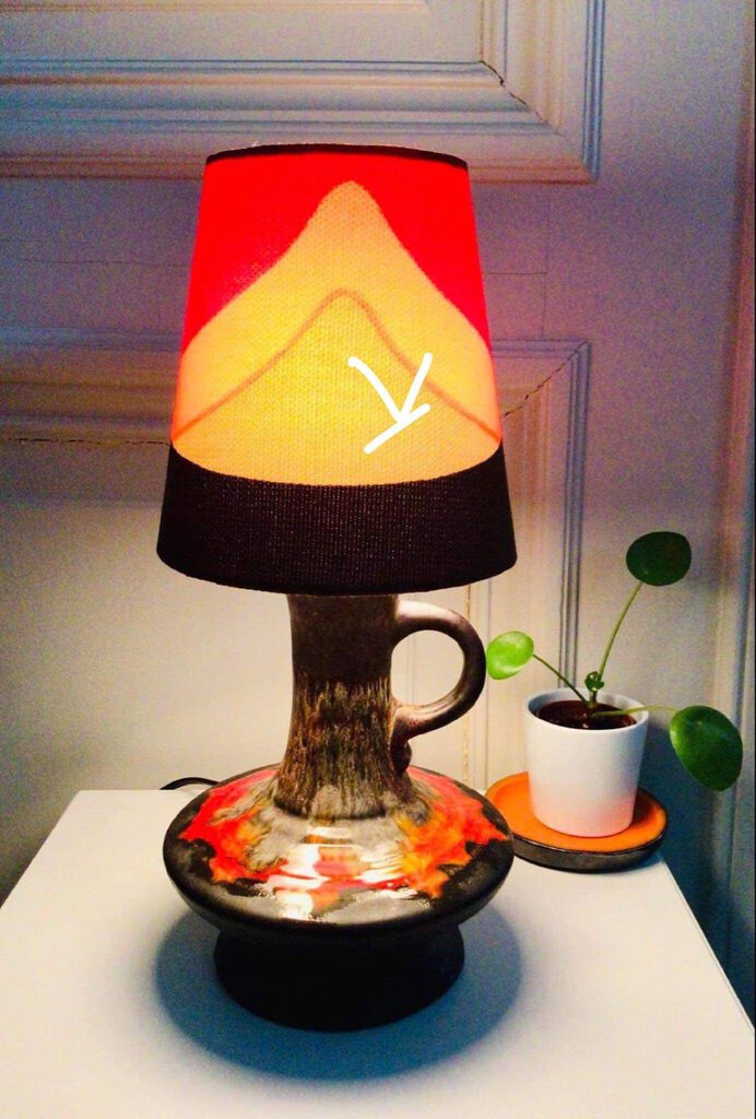 Mid Century Pair of Walter Gerhard Ceramic Table Lamps (Set of 2) - 14.25"Hx6.25"Dx6.25"W x2