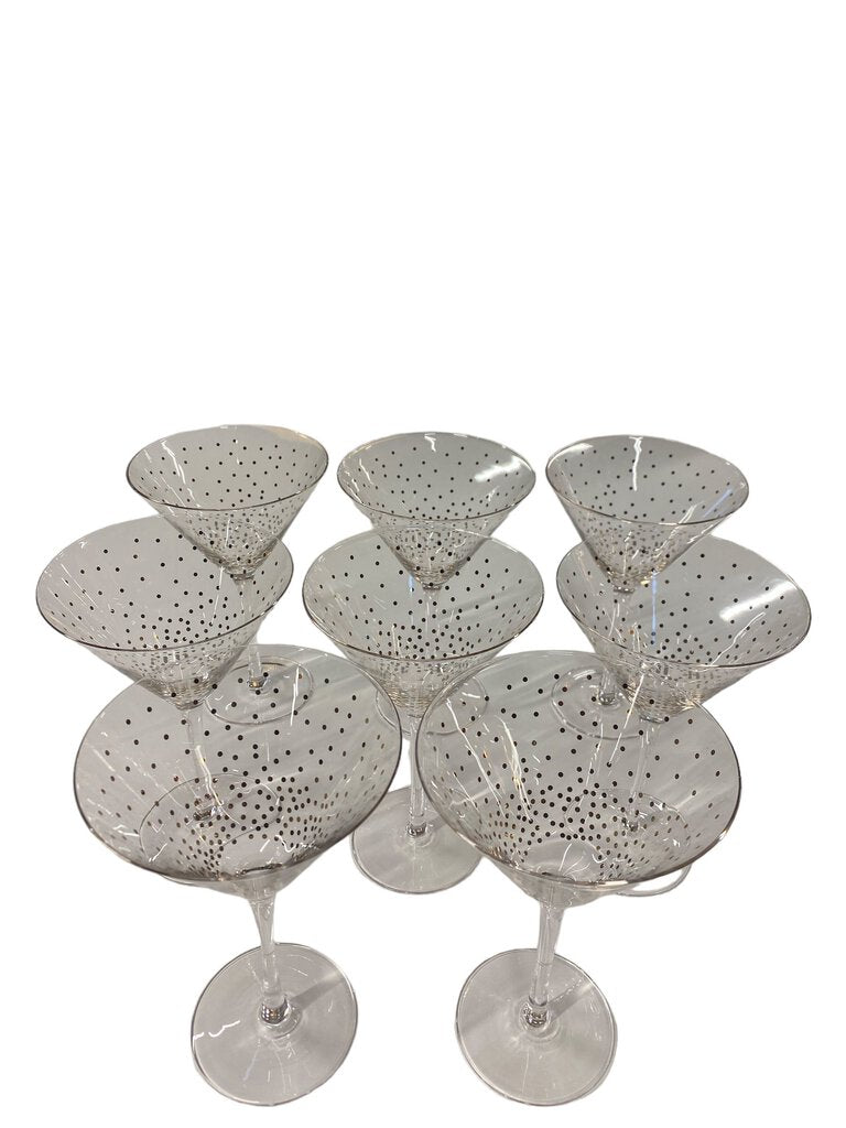 Shimmering Glass Martini Glasses (set of 8)