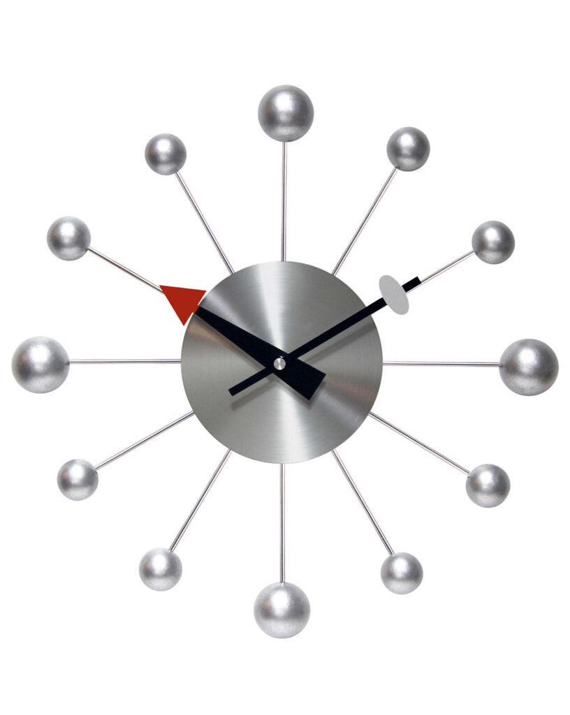 Orb Spoke Round Wall Clock Silver