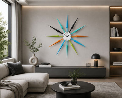 Celeste Sunburst Wall Clock Multi-color