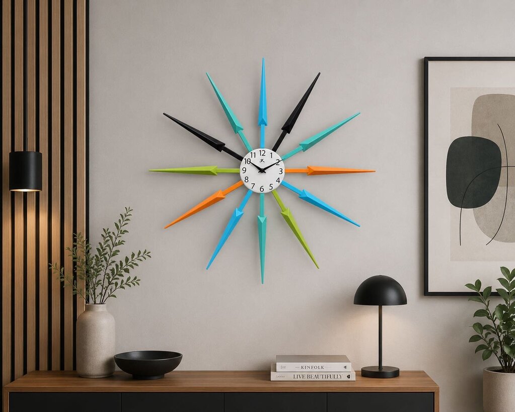Celeste Sunburst Wall Clock Multi-color