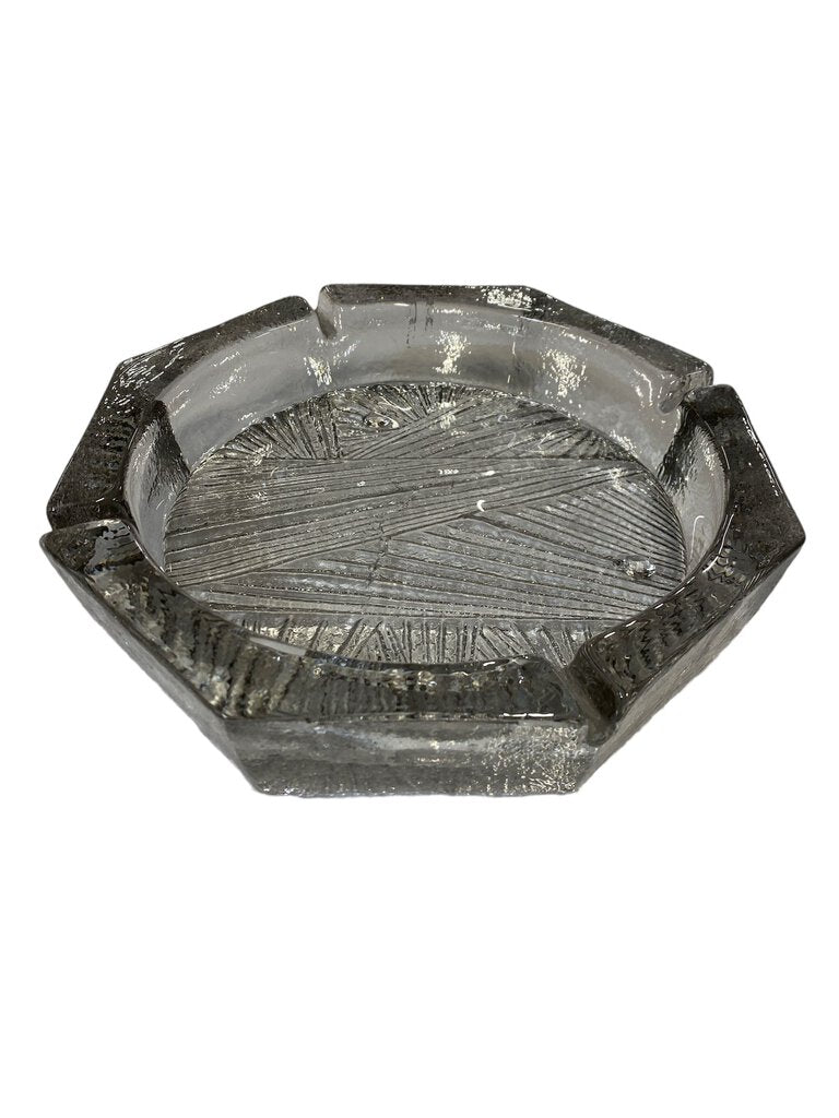 Blenko Clear Ice Ashtray