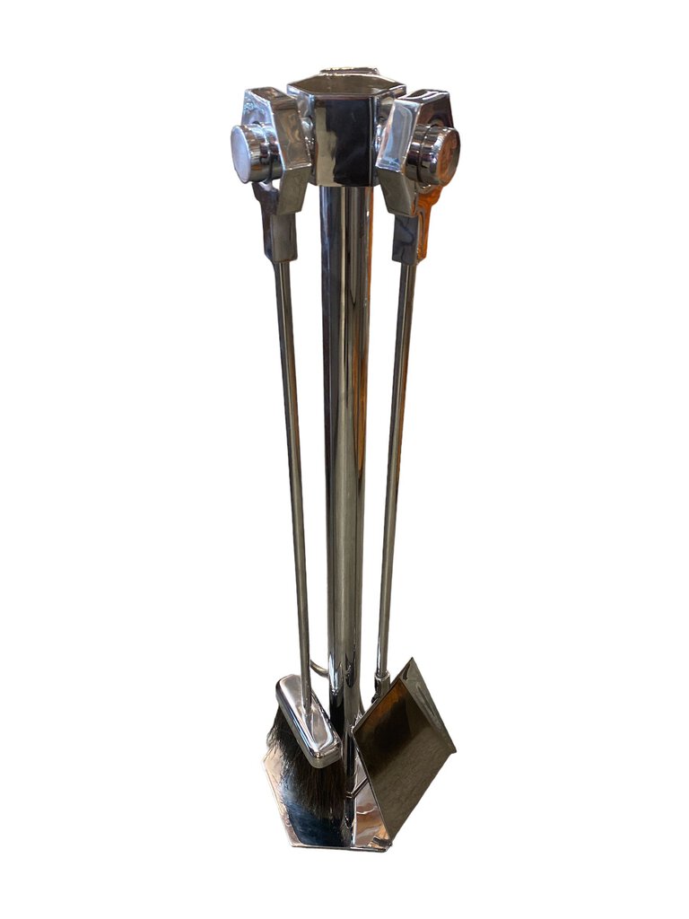 Danny Alessandro Chrome Italian Fireplace Tools Mid Century