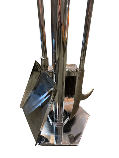 Danny Alessandro Chrome Italian Fireplace Tools Mid Century
