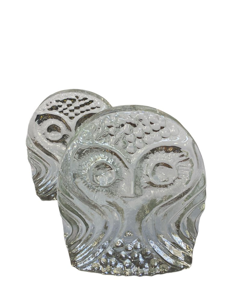 Mid Century Blenko Pair of Owl Bookends (Set of 2)